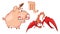 Illustration of a Cute Pig. Astrological Sign in the Zodiac Scorpion. Cartoon Character