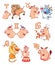 Illustration of a Cute Pigs. Astrological Sign. Cartoon Character