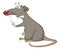 Illustration of a Cute Rat. Cartoon Character