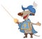 Illustration of a Cute rat . King\'s Musketeer. Cartoon Character