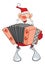 Illustration of a Cute Santa Claus a Accordion Player. Cartoon Character