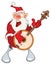 Illustration of a Cute Santa Claus and a Banjo. Cartoon Character