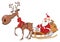 Illustration of Cute Santa Claus and Christmas Deer