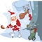 Illustration of Cute Santa Claus Golfer