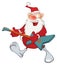 Illustration of Cute Santa Claus Jazz Guitarist. Cartoon Character