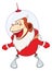Illustration of a Cute Santa Claus.A Monkey Astronaut. Year of the Monkey. Cartoon Character