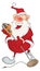 Illustration of a Cute Santa Claus a Singer . Cartoon Character