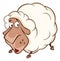 Illustration of a Cute Sheep. Cartoon Character