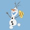 Illustration of cute smiling olaf with hat. Vector