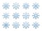 Illustration of cute snowflake icons