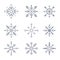 Illustration of cute snowflake icons