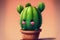 Illustration of a cute spiky cactus with a smiley face