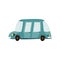 Illustration of a cute turquoise baby car on a white background