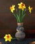 Illustration daffodils in a vase