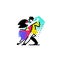 Illustration of a dancing man and woman. Icon ballroom, sports d