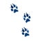 Illustration dark blue wolf footprint