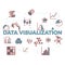 Illustration of data visualization wording concept.