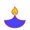 Illustration of Deepak (Indian desi candle) over white background