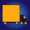 Illustration of Delivery Truck with Blank Covered Back Container for Word Space. Lorry Vehicle with Empty Room for Text