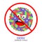 Illustration of dengue virus is not permitted sign