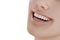 Illustration of dental care. Perfect teeth. Close-up of beautiful and healthy woman smile.