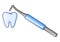Illustration of dental hook treatment. Dentistry and health care icon. Stomatology medical item.