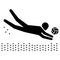 Illustration depicts aquatic marathon sport pictogram