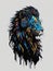 Illustration depicts a lion\\\'s fierce head wearing headphones, seamlessly blending the wild spirit with modern music