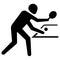 Illustration depicts pictogram of sport table tennis, game of ping pong