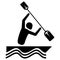 Illustration depicts sport pictogram mode, rowing, raft, games