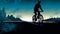 illustration depicts a stylized silhouette of a cyclist pedaling their way through World Bicycle Day