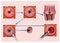 Illustration describing the process of cauterization of the cervix affected by cancer