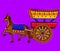 Illustration of desi indian art style horse cart.