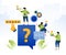 Illustration design of question and answer with feedback and rating. people give ratings on comments and feedback on service to