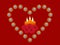 Illustration of diamond heart, candle, rose