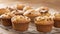 An illustration of Different homemade muffins selective focus