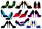 Illustration of different shoes