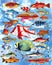 An illustration of different type of colorful fishes as a background or wallpaper