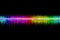 Illustration of digital rainbow soundwaves isolated on a black background