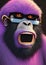 Illustration of a Dignified Ape: A Sophisticated Purple Primate with Expressive Black Shades