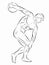 Illustration of discus thrower, vector draw