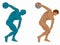 Illustration of discus thrower, vector draw