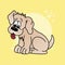 Illustration of Dog Sticking Out The Tongue Cartoon, Cute Funny Character, Flat Design