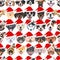 Illustration of dogs seamless pattern Merry Christmas