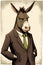 Illustration of donkey in a business suit at the studio