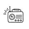 Illustration of doodle retro radio.