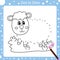 Illustration of dot to dot sheep animal