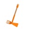 Illustration of a double sided metal orange chopper with a wooden handle