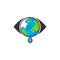 Illustration of the earth that forms eyes and is crying