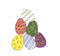 illustration - easter egg icons drawing eggs painted for easter celebration